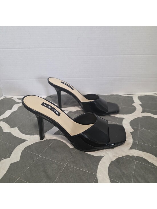 Nine West Shoes - Nine West Disko Black Patent Dress Slide Sandals Mules Women's Sz 5 New